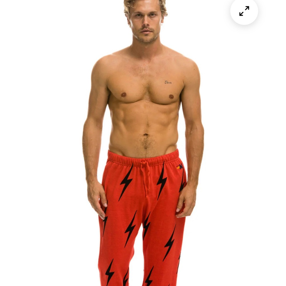 Aviator Nation Men’s Bolt Stitch Repeat Sweatpants EUC Medium Rare $298 new